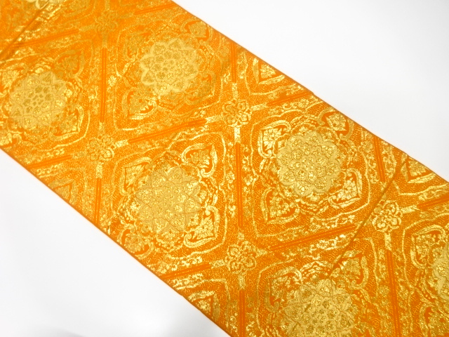 JAPANESE KIMONO / ANTIQUE FUKURO OBI / SILK / WOVEN GRID